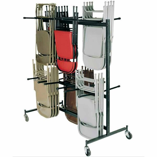 Interion By Global Industrial Interion Chair Cart with Double Tier for Folding Chairs, Holds 84 Chairs B678987